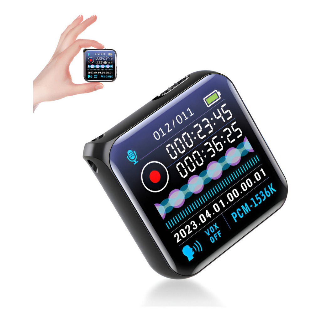 Gravador De Voz Espião Digital Mini 64GB Gravação Oculta Mp3 Portátil Preto