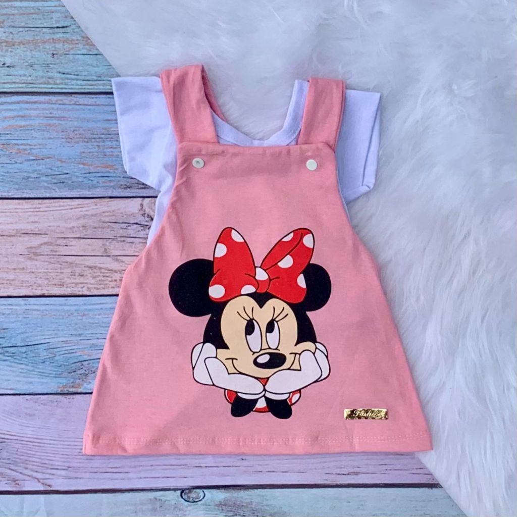 Conjunto Bebê Menina Vestido Minnie Macacão Bebê em Oferta na Shopee