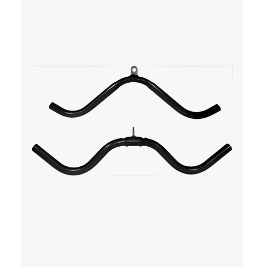 Kit Puxadores Crossover Barra W Com Giro e Sem Giro Hartwit 70cm Ergonômica Profissional Preto