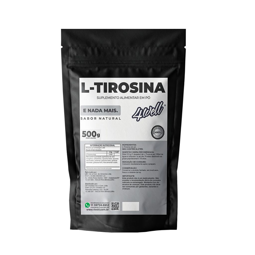 Detalhes do L- Tirosina 4well 500g Sabor Natural