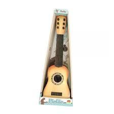 Violão Infantil Brinquedo 6 Cordas De Aço Bege Dm Toys