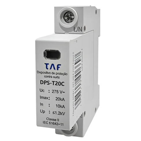 PROTETOR DE SURTO DPS 275V 20KA 1 P CLASSE II TAF ITEM CERTIFICADO