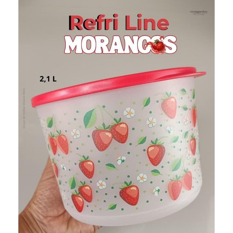Tupperware Refri Line Redondo Morangos 2,1 Litros
