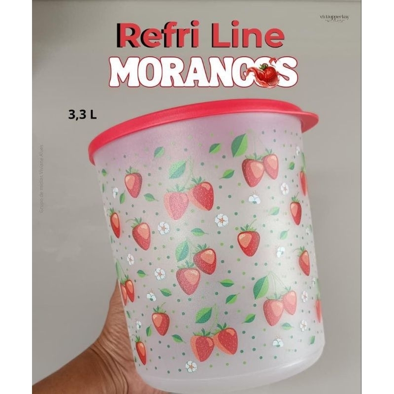 Tupperware Refri Line Redondo Morangos 3,3 litros