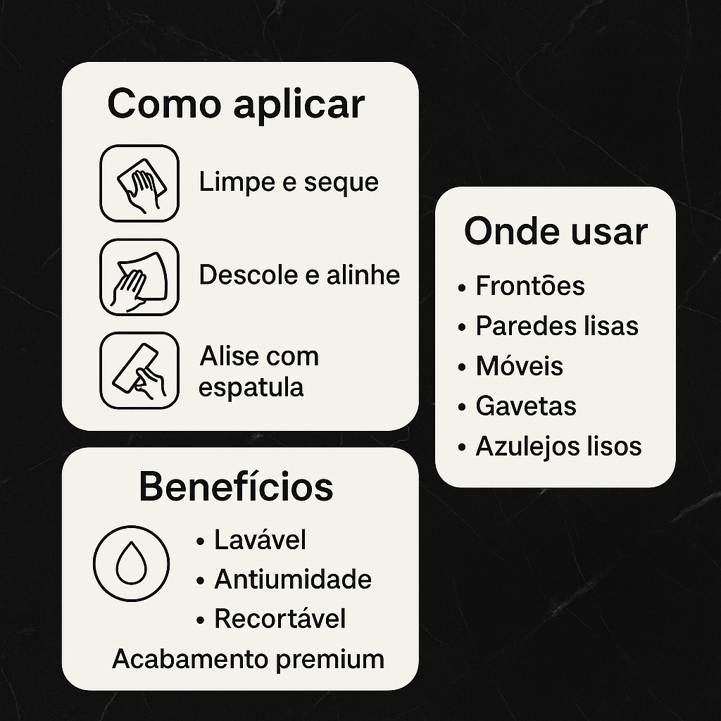 Papel Adesivo Parede 5/10 metros Lavável Impermeável Fácil de Aplicar Resistente a Calor e Agua