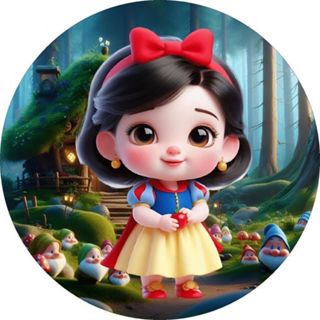 PAINEL DE FESTA INFANTIL REDONDO - BRANCA DE NEVE em Oferta na Shopee