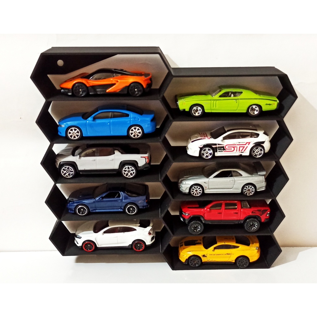 Expositor Prateleira Display Colmeia para Hot Wheels e Miniaturas escala 1/64