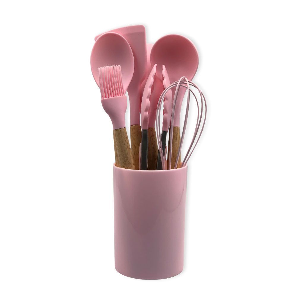 Conjunto Utensilios Cozinha Silicone 8 Pecas Colher Espatula Concha Fouet Resistentes Antiaderente