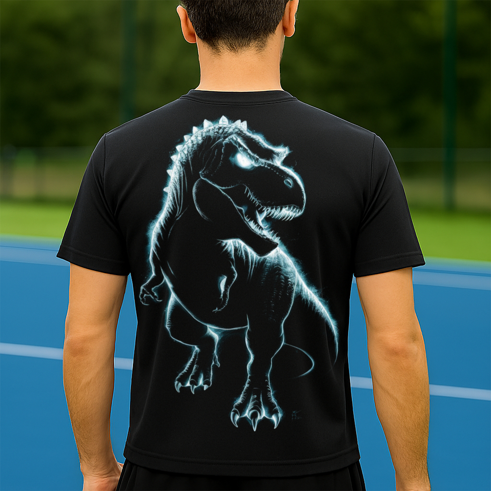 Camiseta Dry Fit Masculina Estampada Dinossauro Raio-X P ao GG Leve Respirável Academia Treino