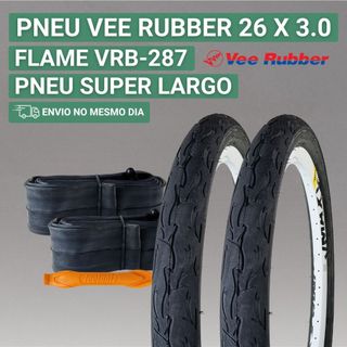 Pneu Vee Rubber 3.0 Pneu V Rubber 3.0 Pneu Balão Aro 26 Kit com Camaras e Espatulas Par e Unitários