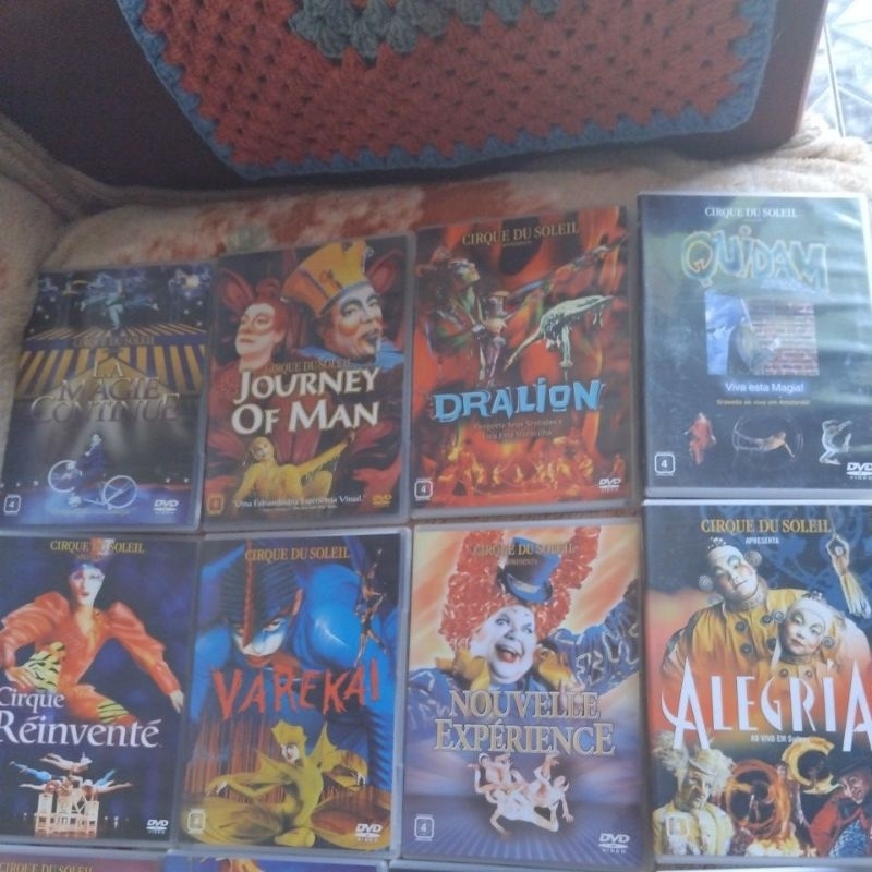 lote 12 dvd cirque du soleil usados originais ótimo estado capa slin