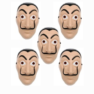 5 Máscaras La casa de Papel El Salvados Dalí Fantasia em Oferta na Shopee
