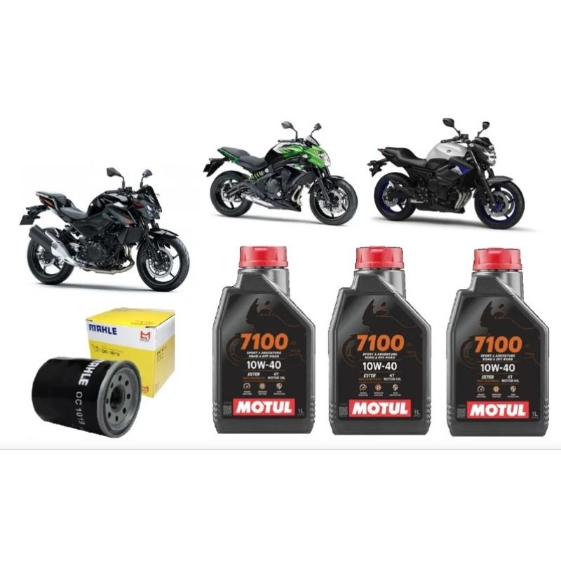 kit 3x Motul 7100 10w40 4t 1L 537 com 1 filtro Mahle Z400 / CB 500 / CB1000