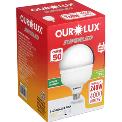 Lâmpada De Led 50w Luz Forte E Clara Alta Potência 6500k 4000lm Ourolux 127/220v