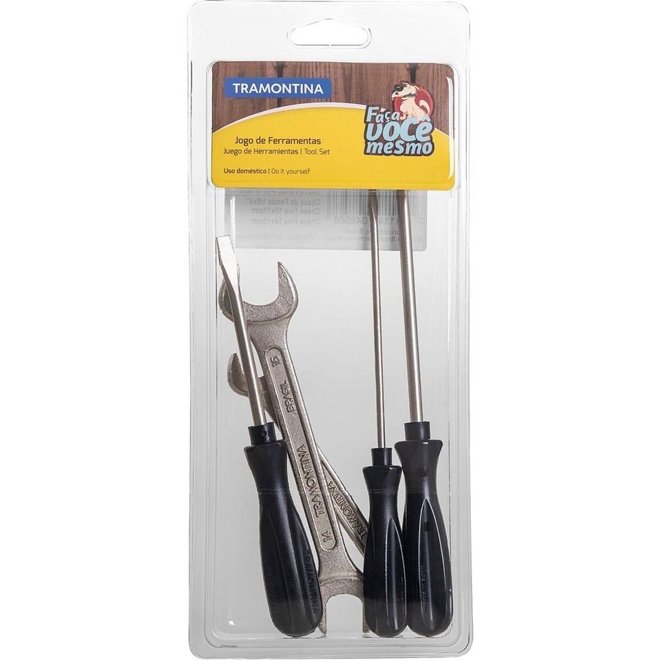 Kit Ferramentas Tramontina 5 Peças Chaves Fenda Phillips Fixa Aço Cromado Tramontina