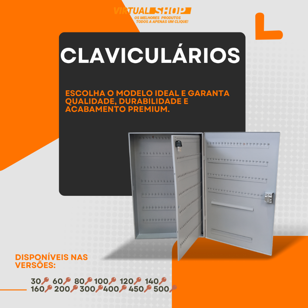 Claviculário Organizador de Chaves- Porta Chaves Em Aço
