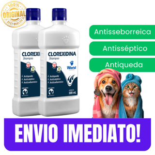 Shampoo Clorexidina 500ml Higiene Completa e Terapêutica Cães e Gatos - Envio Imediato em Oferta na Shopee