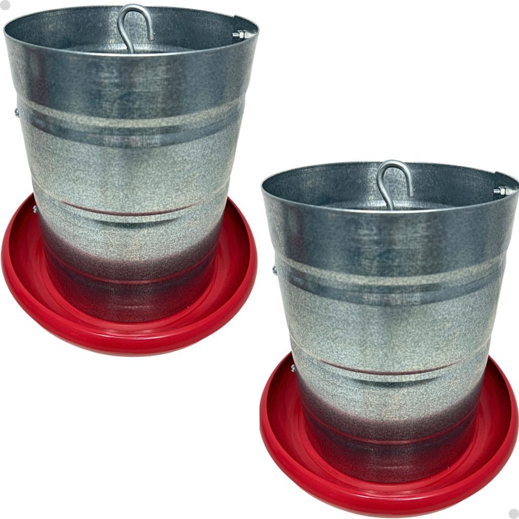 Kit C/ 2 Comedouro Tubular De Aves Galinhas Cocho Granja Galinheiro 3Kg