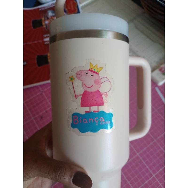 Etiqueta Adesivo Rótulo Vinil transparente Para Copos Longdrink Acrílico ou Twister Festas Infantis