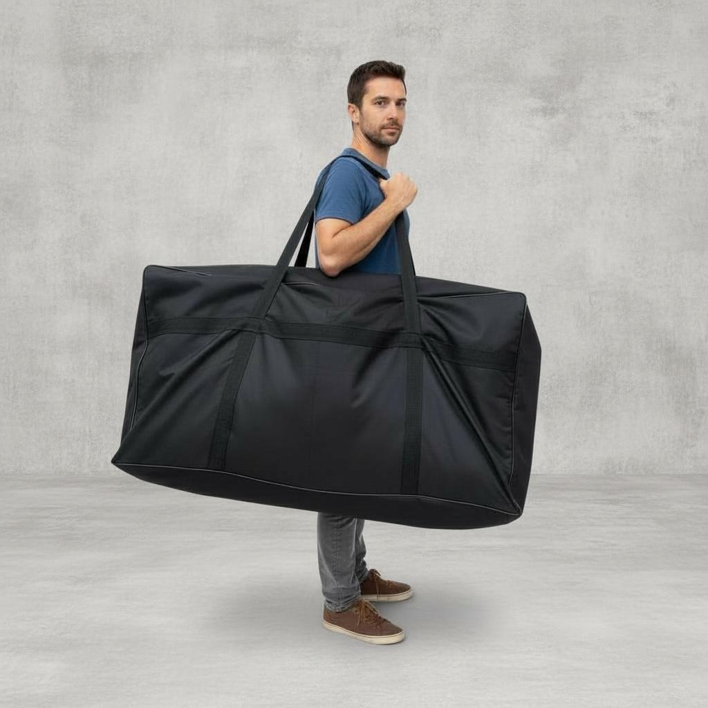 Sacolão Gigante Extra Grande Para Viagens, Compras e Mudanças Preto