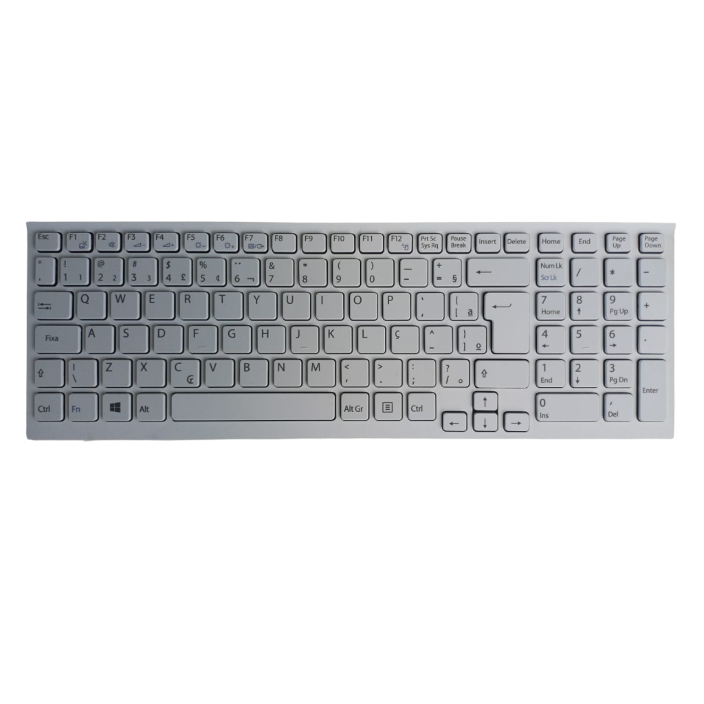Teclado Compatível Sony Vaio Pcg 71911x V116646f Br Com Ç Branco