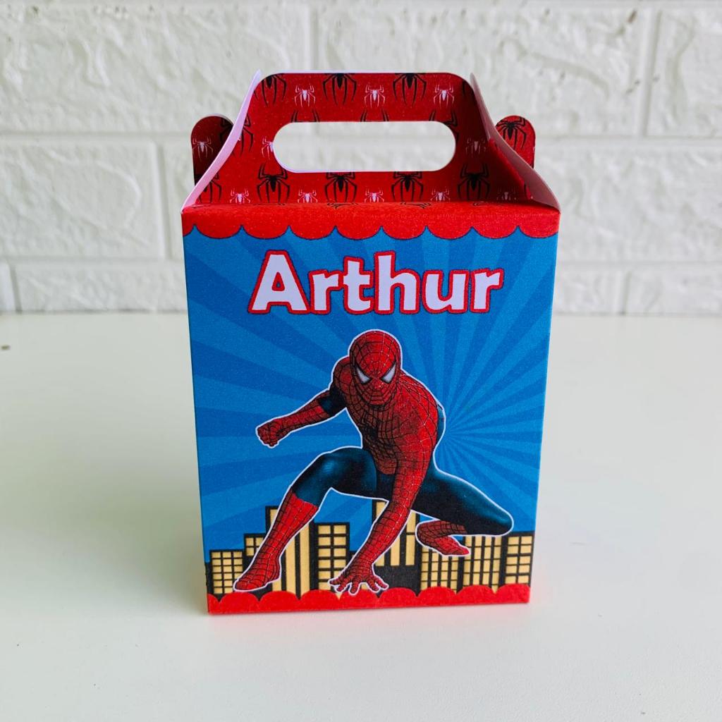 Homem aranha - Maletinha Lembrancinha Aniversário Personalizada desmontada