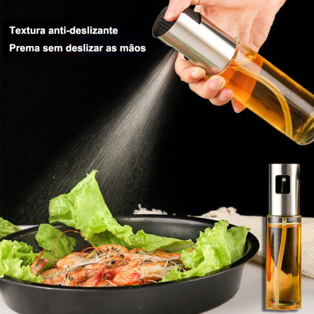 Pulverizador Spray Galheteiro Borrifador Burrifador de Azeite Vinagre Óleos Prata Com Funil 100ml