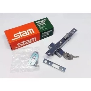 Fechadura para porta de correr Stam R.901 Inox em Oferta na Shopee