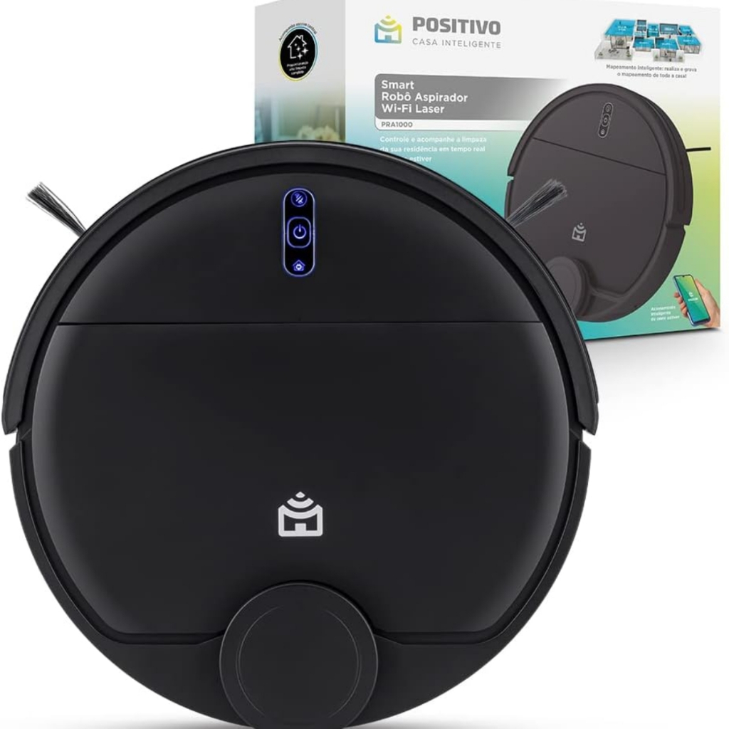 Smart Robô Aspirador Wi-Fi Laser Positivo PRA1000 Varrer Aspirar e Passar Pano Wi-Fi em Oferta na Shopee