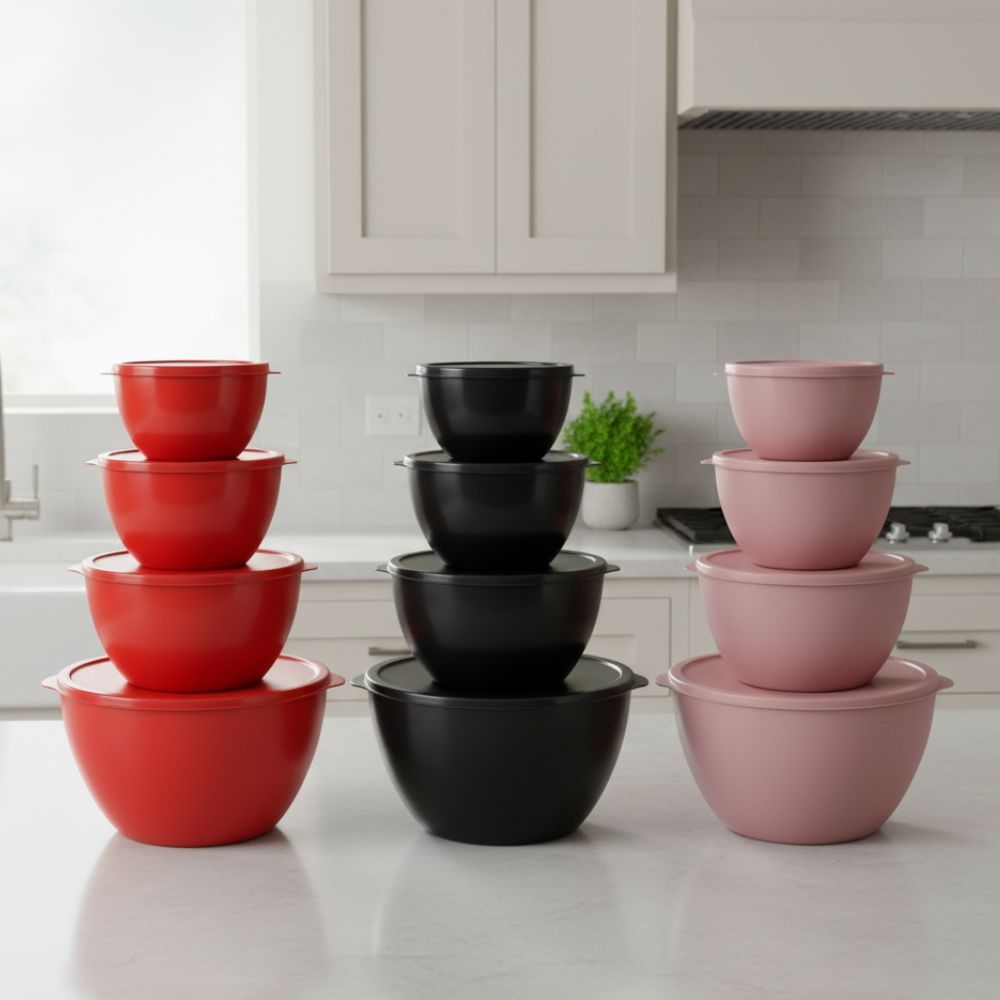 Kit Potes 4 Peças Jogo de Cozinha Potes Tigela Bowl Organizador Cozinha Plastico