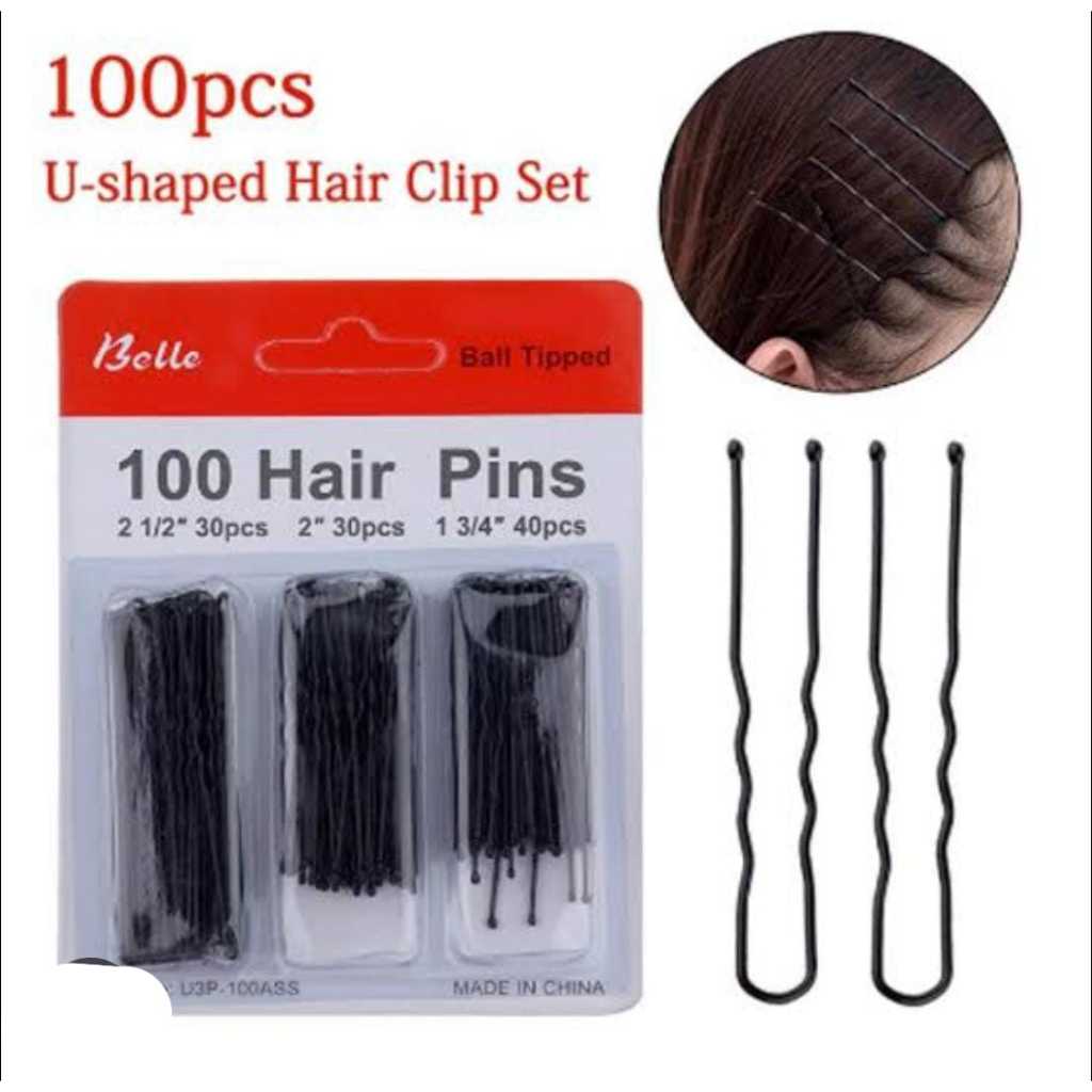 Kit Grampos de Cabelo Aço 4cm 5cm e 6cm Preto (100 Peças) em Oferta na Shopee