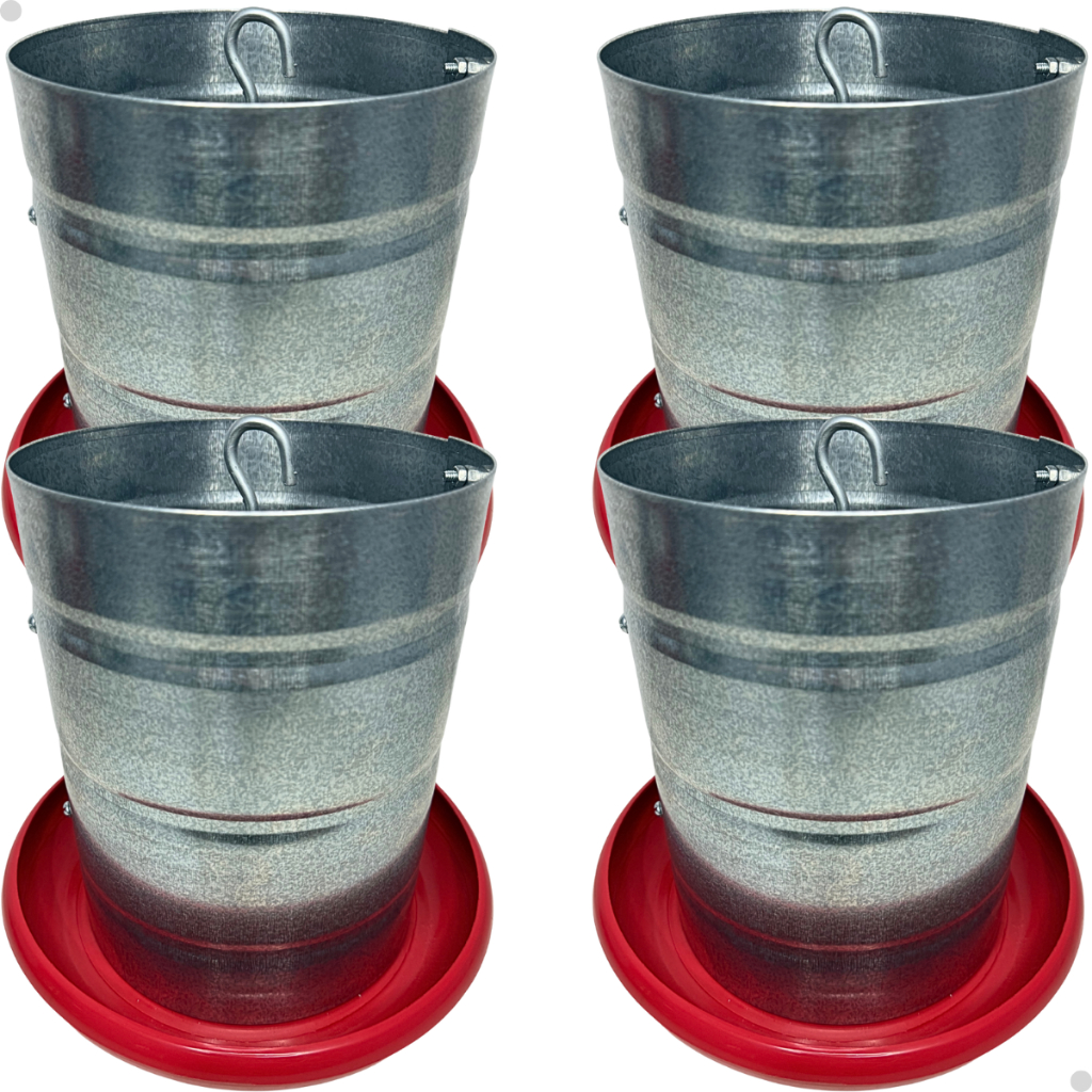 Kit 4 Comedouro Tubular Pendurável Automático Aves Galinheiro Granja 3kg