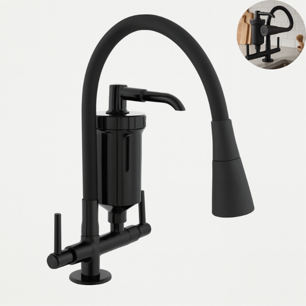 Torneira Filtro Gourmet Luxo Pia Cozinha Flexível Bancada Preta Cor Preto em Oferta na Shopee