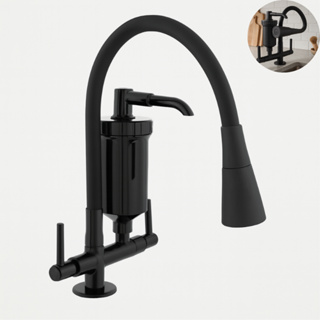 Torneira Filtro Gourmet Luxo Pia Cozinha Flexível Bancada Preta Cor Preto em Oferta na Shopee