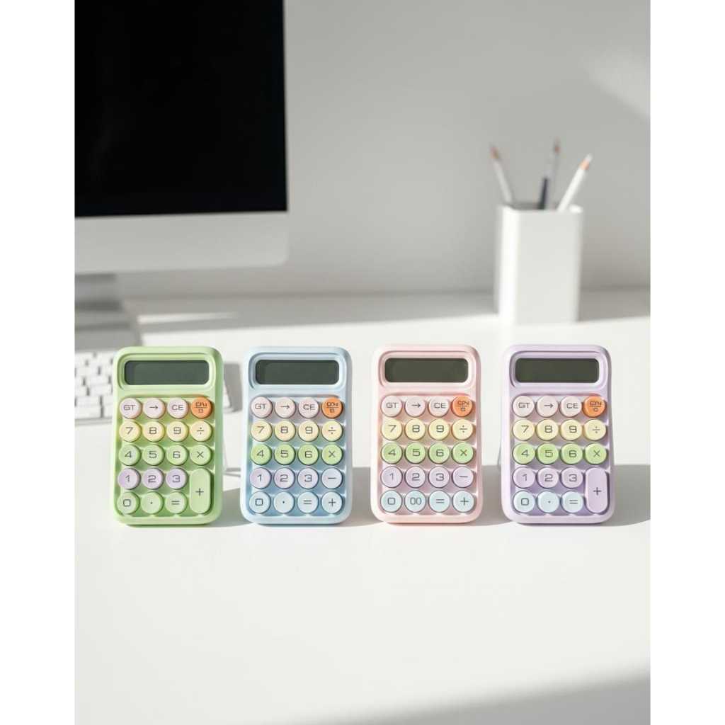 Calculadora Eletrônica Portátil Cores Pastel Fofa Estilo Candy Color Mesa Escolar Escritório Grande