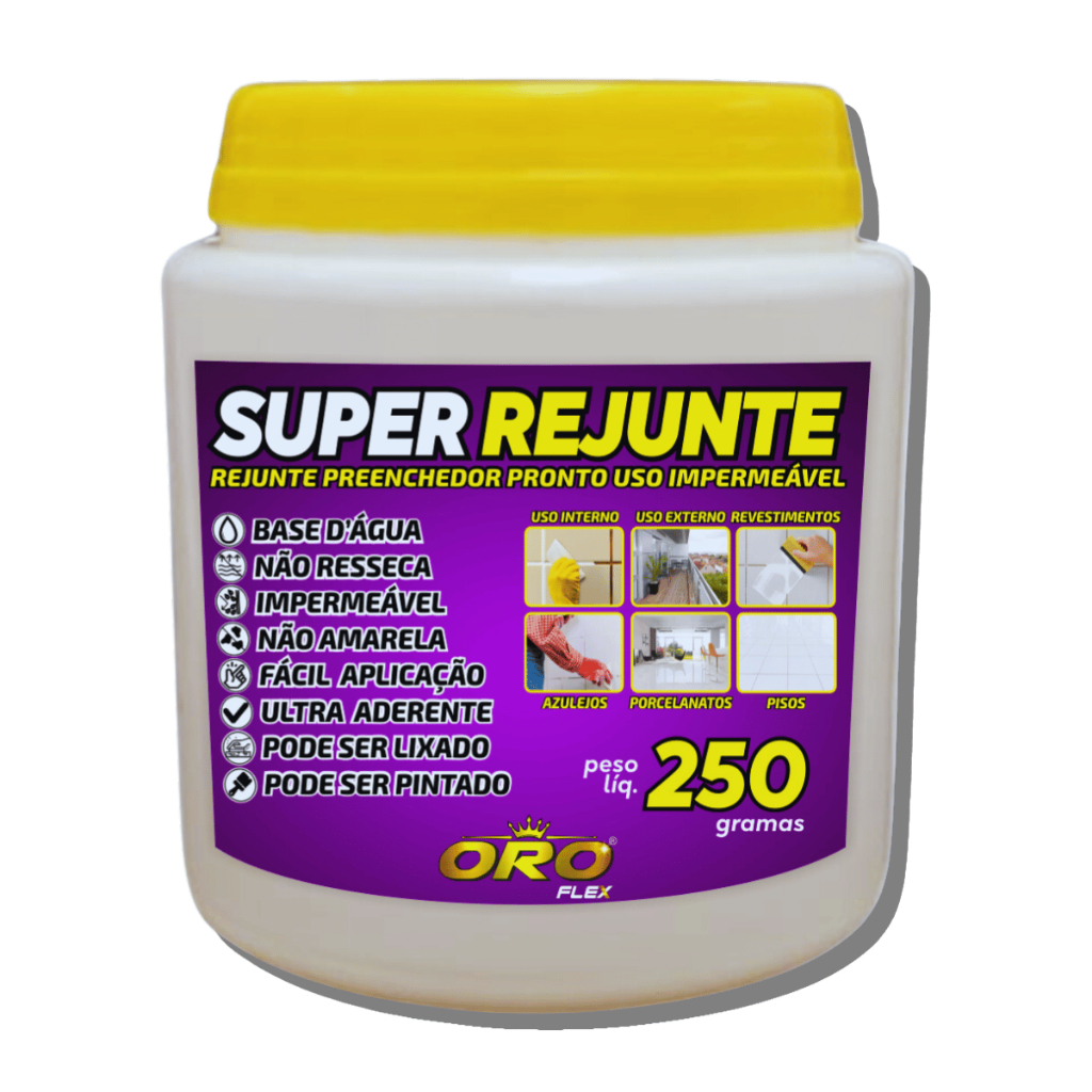 SUPER REJUNTE pronto uso impermeável não escorre sem sujeira p/ banheiros pias ralos 250GR OROFLEX