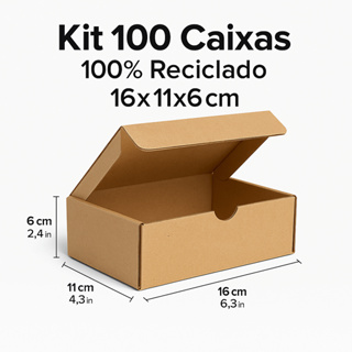 100 Caixas de Papelão Sedex 16x11x6 Pequena Correios Envios Com Segurança em Oferta na Shopee