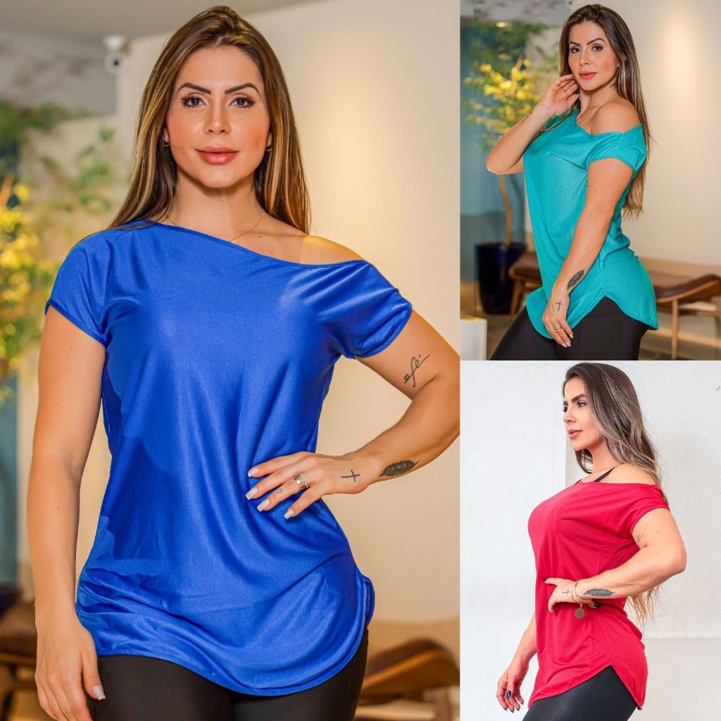 Camiseta Academia Dryfit Seca Rápido Fitness Ombro Só Confortável Feminina Envio Rápido 24H Oferta em Oferta na Shopee