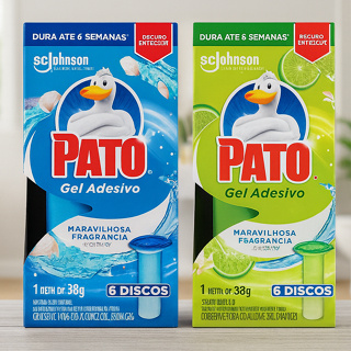 Desodorizador Sanitário Pato Gel Adesivo 2 Refis Fragrância Marine Citrus 6 Discos Perfuma Antiodor em Oferta na Shopee