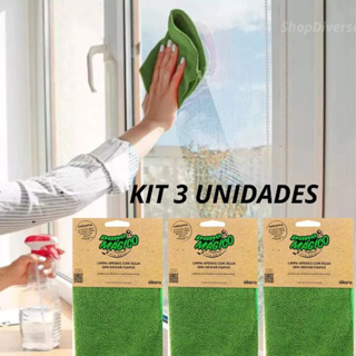 kit 3 Unidades Pano Magico Uso Geral Limpa Todo Tipo de Superfície Apenas Com Agua Sem Fiapos em Oferta na Shopee