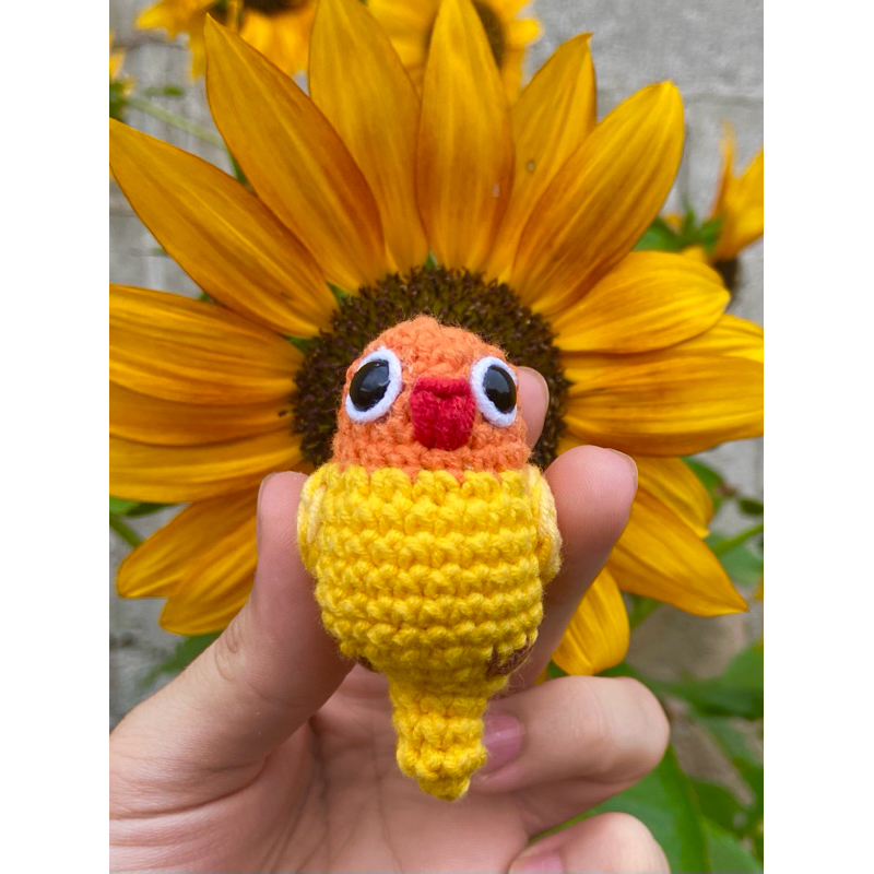 Chaveiro passaro agapórnis Amigurumi em Oferta na Shopee