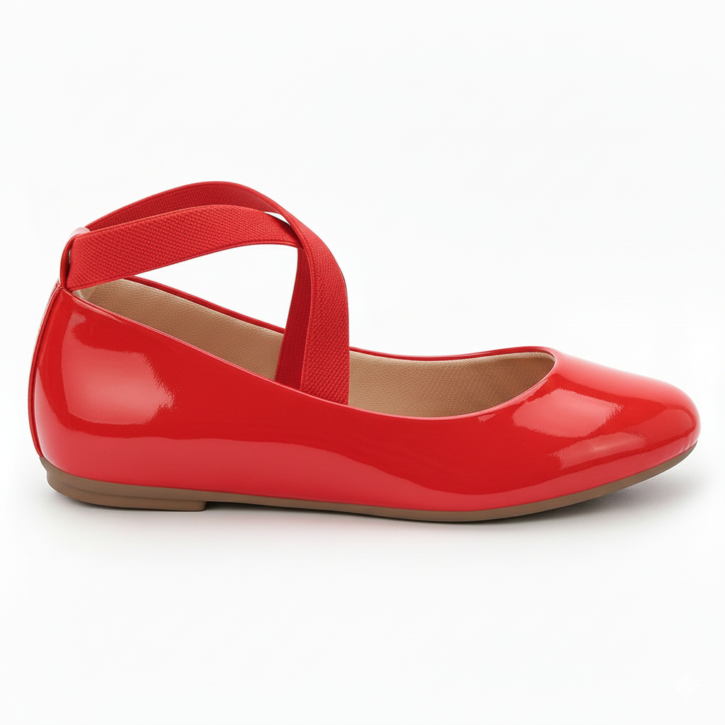 Sapatilha Bailarina Infantil para menina verniz vermelho 20 ao 34