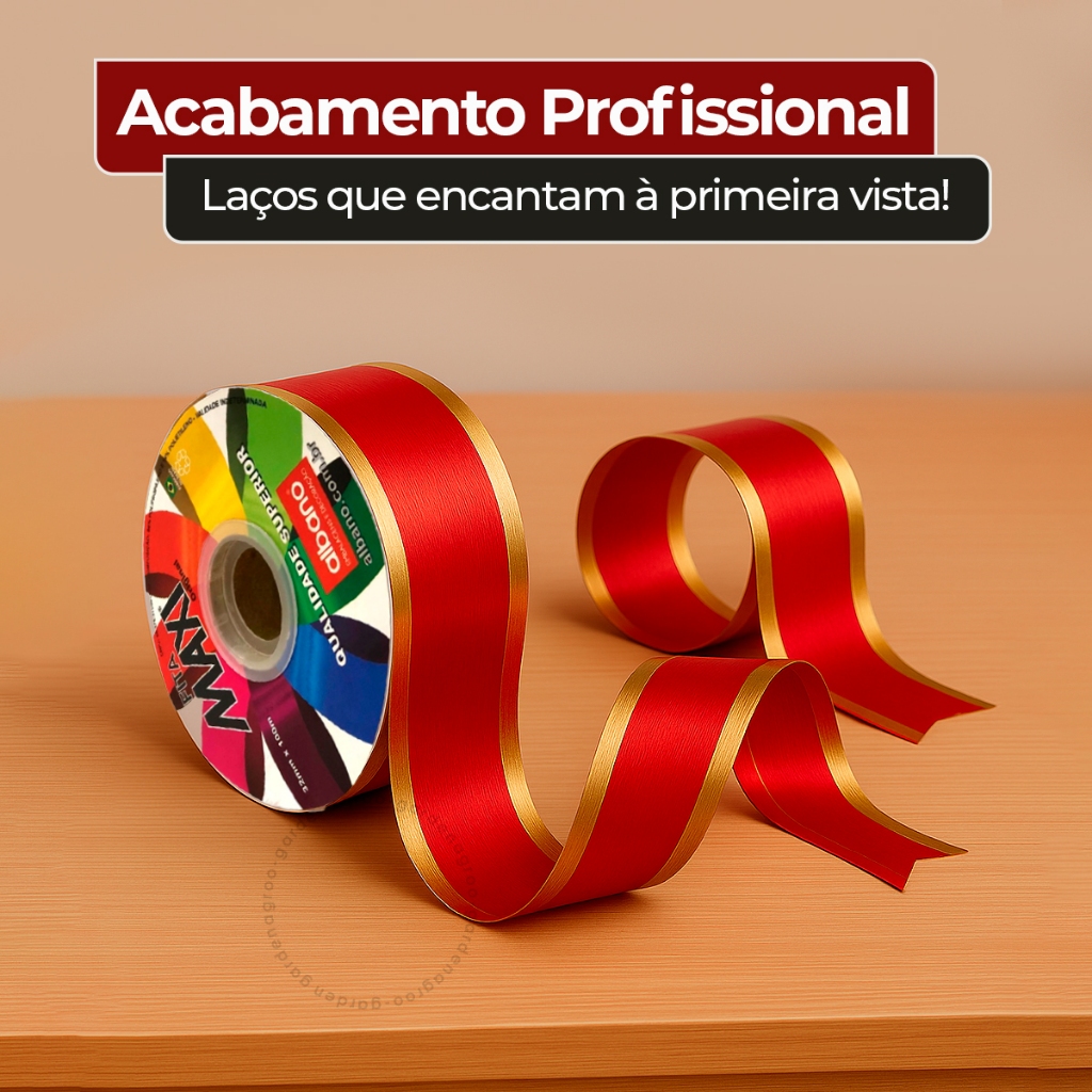 Fita Plástica Decorativa Maxi Albano FM 3D Maxi/Albano 32mmX100m Laço Presente Decoração Embalagem