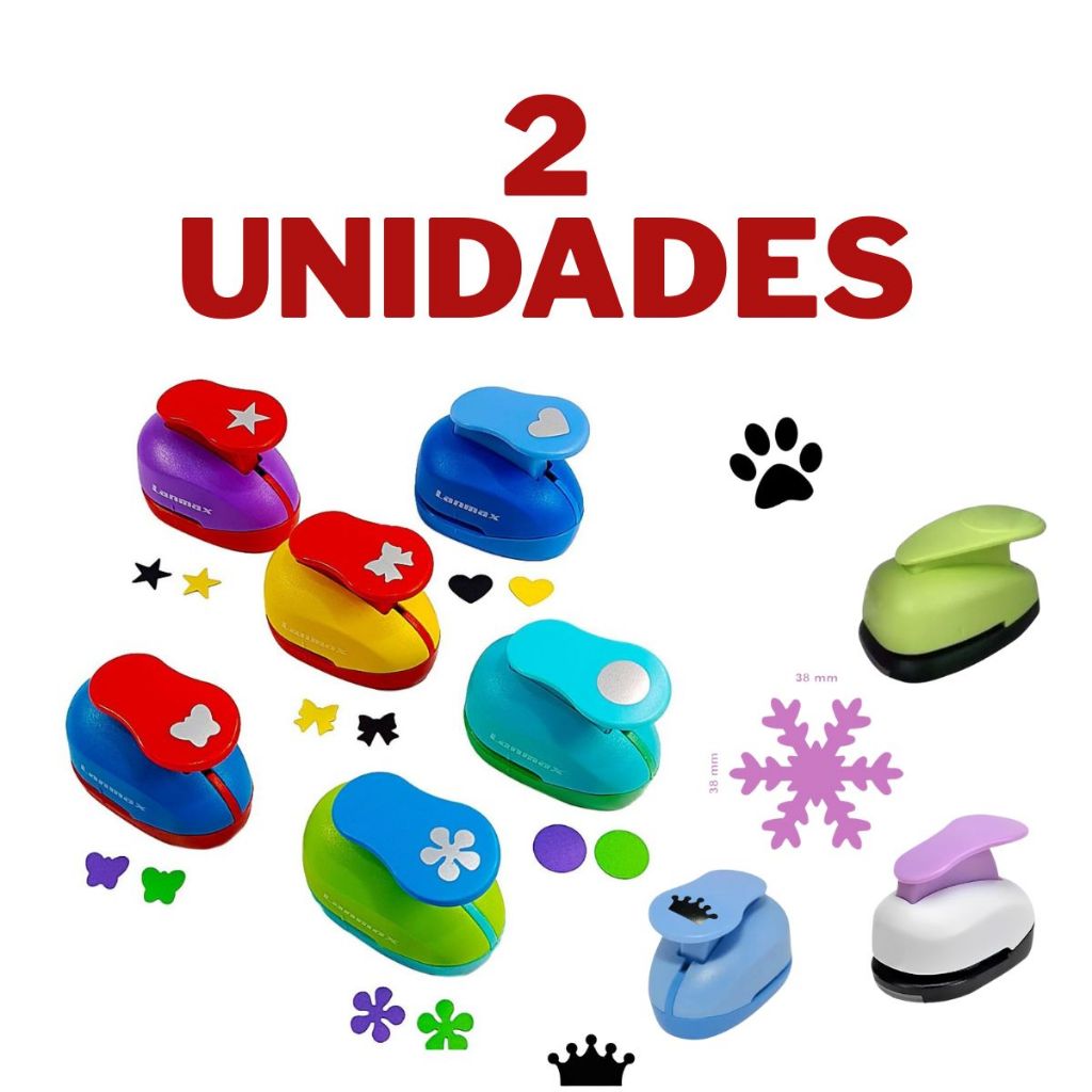 KIT 2 Furador De EVA E Papel 16mm flor Estrela Laço borboleta quadrado circulo etc em Oferta na Shopee