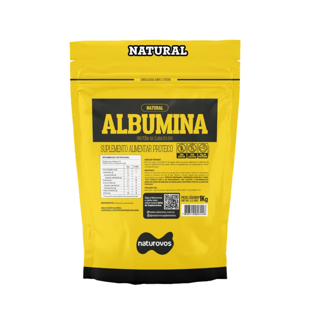Albumina 1kg Naturovos - Clara de Ovo em Pó Desidratada