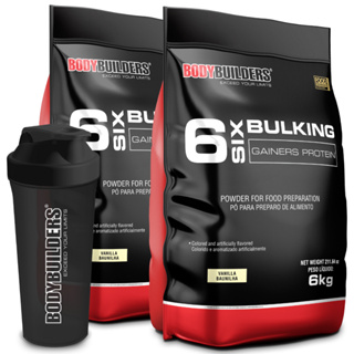 Kit 2x Hipercalórico 6 Six Bulking Protein 6kg + Coqueteleira - Bodybuilders em Oferta na Shopee