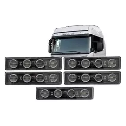 Kit 5 Lanterna Tapa Sol Delimitadora LED Bivolt 4 LED'S Branco Para Scania S4 S5 PGR 1798980 20