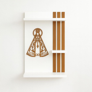Oratório Ripado 100% Mdf Suporte Parede Nossa Senhora Cantinho Da Oração em Oferta na Shopee