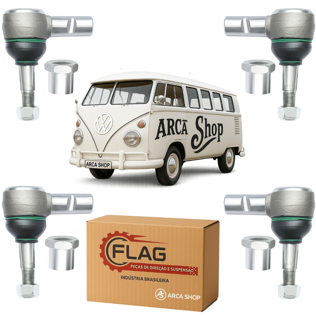 Kit 4 Pivo Kombi Suspensão Completa C/ Regulagem Cambagem