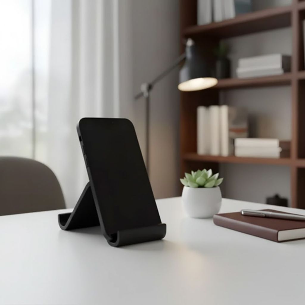 Suporte Para Celular Smartphone De Mesa Tablet Curvado Portátil Moderno Com 2 Posições de Inclinação